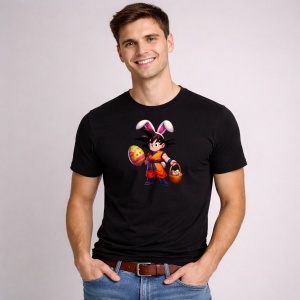 Tricou Paste Goku Dragon Ball Paste Oua Colorate Cos, din bumbac 100%, tricou negru, Copii | Dama | Barbat