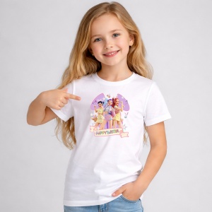 Tricou Paste Happy Easter Kpop Hunters Huntrix Pastel, din bumbac 100%, tricou alb, Copii | Dama | Barbat