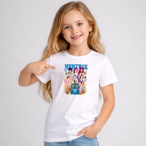 Tricou Paste Huntrix Kpop Easter Personaje Colorate, din bumbac 100%, tricou alb, Copii | Dama | Barbat - Img 2