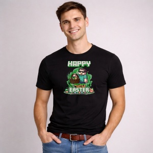 Tricou Paste Minecraft Gamer 420 Paste Video Game Oua Colorate, din bumbac 100%, tricou negru, Copii | Dama | Barbat - Img 2