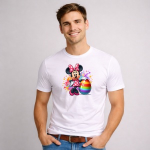 Tricou Paste Minnie Mouse Paste Ou Colorat Decorativ, din bumbac 100%, tricou alb, Copii | Dama | Barbat - Img 2