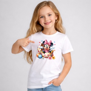 Tricou Paste Minnie Mouse Paste Ou Spart Colorat, din bumbac 100%, tricou alb, Copii | Dama | Barbat