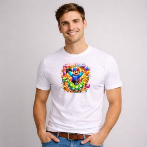 Tricou Paste Roblox Happy Easter Gamer Ou Spart Colorat, din bumbac 100%, tricou alb, Copii | Dama | Barbat - Img 2
