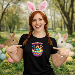 Tricou Paste Roblox Happy Easter Ou Colorat Pastel Gamer, din bumbac 100%, tricou negru, Copii | Dama | Barbat - Img 9