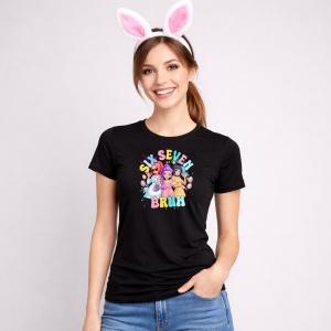 Tricou Paste Seven Bruh Kpop Girls Pastel Funny, din bumbac 100%, tricou negru, Copii | Dama | Barbat - Img 3