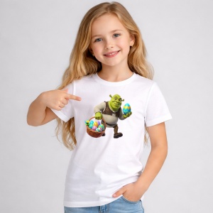 Tricou Paste Shrek Cos Paste Oua Colorate Iepuras, din bumbac 100%, tricou alb, Copii | Dama | Barbat