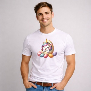 Tricou Paste Unicorn Paste Ou Colorat Magic Pastel, din bumbac 100%, tricou alb, Copii | Dama | Barbat - Img 3