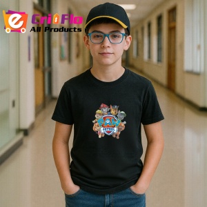 Tricou Paw Patrol echipa de catelusi salvatori in misiuni eroice, Copii | Dama | Barbat , tricou negru - Img 1