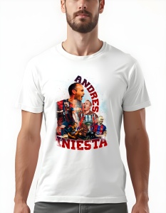 Tricou pentru bărbați - Andres Iniesta - Legendă a Fotbalului, Campion Mondial, Barcelona
