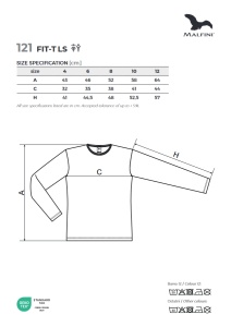 Tabel marimi dimensiuni tricou cu maneca lunga pentru copii