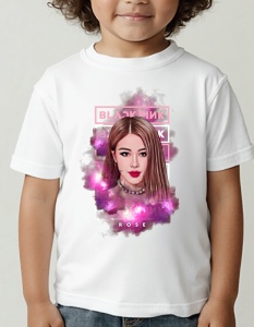 Tricou pentru copii - K-POP - Rosé BLACKPINK - Tricou unicat, stil modern, BLACKPINK idol look.