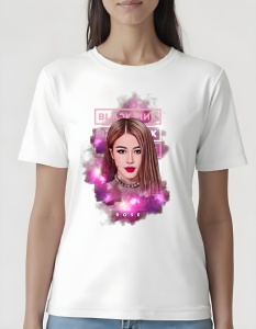 Tricou pentru dama - K-POP - Rosé BLACKPINK - Tricou unicat, stil modern, BLACKPINK idol look.