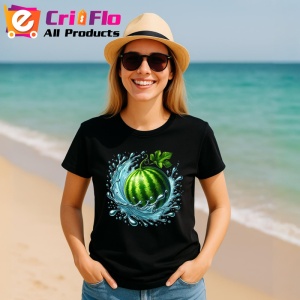 Tricou Pepene verde si jet de prospetime, Fructe, Copii | Dama, culoare negru - Img 11