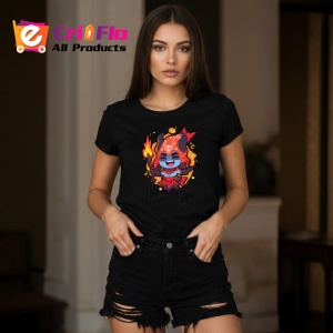 Tricou Personaj Razboinic Rosu Foc Fundal Gri, din bumbac 100%, tricou negru Copii | Dama | Barbat - Img 7
