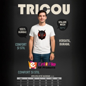 Tricou Personaj vampir sinistru cu fundal rosu intens Copii | Dama | Barbat - Img 6