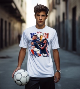 Tricou personalizat barbat cu Kylian Mbappe Fotbalist