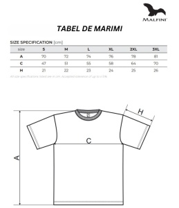 Tabel marimi dimensiuni tricou barbat cu imprimeu haios Street Music