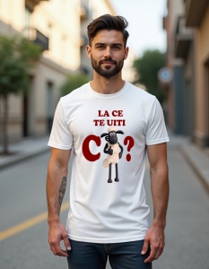 Tricou personalizat pentru bărbați din bumbac 100% - La Ce Te Uiti