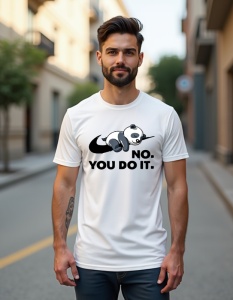 Tricou personalizat pentru bărbați din bumbac 100% - No You Do It Panda