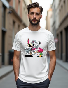 Tricou personalizat pentru barbati din bumbac 100% - Scary Bugs, Looney Tunes, iepure, horror, amuzant