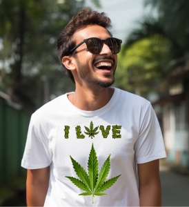 Tricou personalizat pentru barbati I love weed