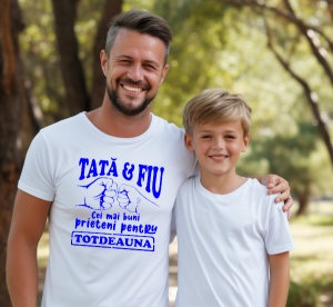 Tricou personalizat pentru barbati Tata si fiu Cei mai buni prieteni pentru totdeauna !