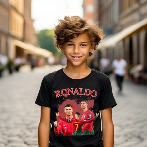 Tricou Personalizat pentru Copii cu Ronaldo - Portugal Legend - Cadou pentru Fanii Fotbalului - Ronaldo Portugal Legend Tricou Copii - Img 5
