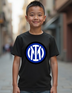 Tricou personalizat pentru copii din bumbac 100% - Echipa De Fotbal - Inter Milan