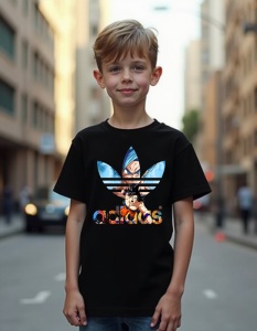 Tricou personalizat pentru copii din bumbac 100% - Goku Battle, Dragon Ball Z, luptă, anime, energie, aura albastră - Img 2