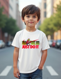 Tricou personalizat pentru copii din bumbac 100% - Grinch - Just Do It