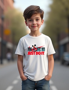Tricou personalizat pentru copii din bumbac 100% - Mickey - Just Do It - Img 1