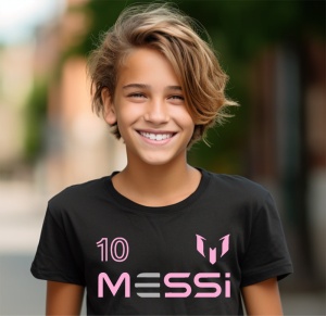 Tricou personalizat pentru copii Messi Lionel Inter Miami Roz