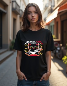 Tricou personalizat pentru dama din bumbac 100% - Metallicat