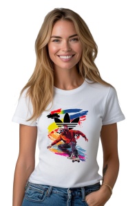 Tricou personalizat pentru damă din bumbac 100% Street Skater, cu imprimeu pentru femei, stil modern, confortabil, tricou personalizat
