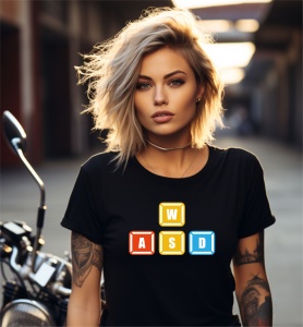 Tricou personalizat pentru dama din bumbac 100% - WASD