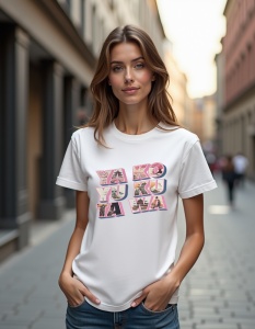 Tricou personalizat pentru dama din bumbac 100% - YAKOYU