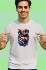 Tricou Piano Is My Therapy Poster, Copii | Dama | Barbat - Img 2