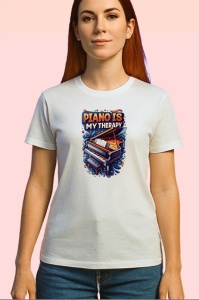 Tricou Piano Is My Therapy Poster, Copii | Dama | Barbat - Img 4