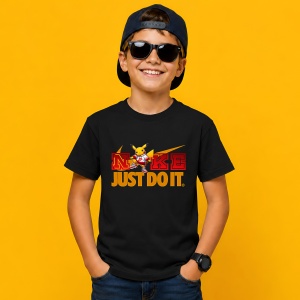 Tricou Pikachu Pokemon Rosu Galben Urban Street Culture Design, din bumbac 100%, tricou negru, Copii | Dama | Barbat