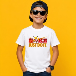 Tricou Pikachu Pokemon Rosu Galben Urban Street Culture Design, din bumbac 100% Copii | Dama | Barbat - Img 2