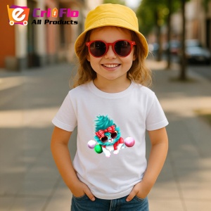 Tricou Pisica alba cu fundal albastru si fundita rosie Copii | Dama | Barbat - Img 11