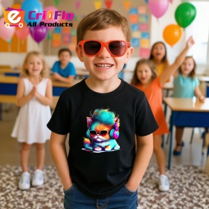 Tricou Pisica cu barba si ochelari rotunzi stil retro Copii | Dama | Barbat, culoare negru - Img 11