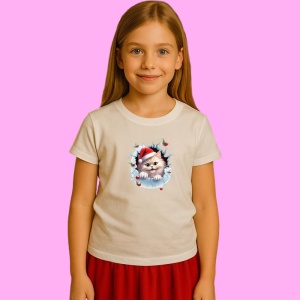 Tricou Pisica Cu Fundal Crapat Craciun, din bumbac 100% Copii | Dama | Barbat