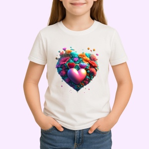 Tricou Pisica in flori cu ochelari fundal alb vesel Copii | Dama | Barbat