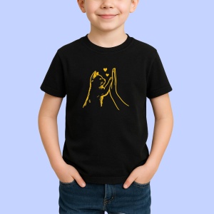 Tricou Pisica si palma Negru, Copii | Dama | Barbat