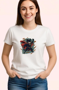 Tricou Pisica supererou cu pelerina rosie si stea aurie Copii | Dama | Barbat - Img 3