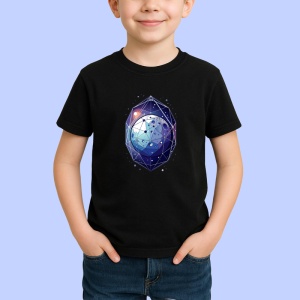Tricou Planeta Albastra Geometrie Univers, Copii | Dama | Barbat, culoare negru - Img 3