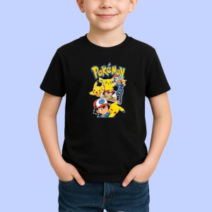 Tricou Pokemon antrenori si creaturi fantastice in batalie, Copii | Dama | Barbat , tricou negru - Img 2