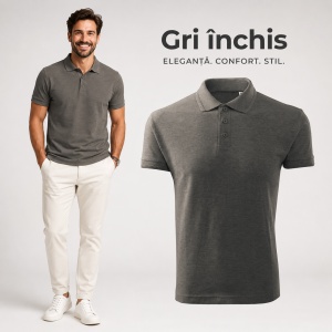 Tricou Polo Bărbat Malfini F03 Pique Polo Free, Stil Tip Tommy, 65% Bumbac, 200 g/m², Guler Polo, Label Free, 14 Culori, Mărimi S–3XL - Img 16