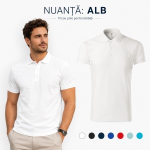 Tricou Polo Bărbați Joy, 65% Bumbac, 35% Poliester, 170 g/m², Guler Polo cu 3 Nasturi, Mărimi S–3XL, 7 Culori - Img 12